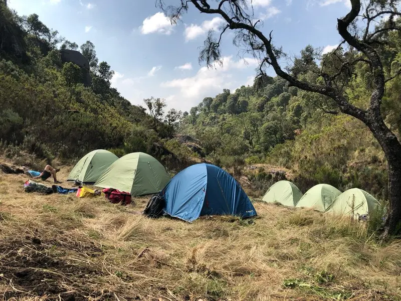 tent camping on mount elgon