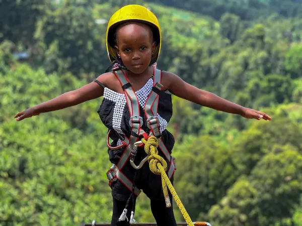 Kids Abseiling Sipi Falls