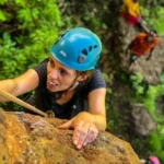 rock climbing in action